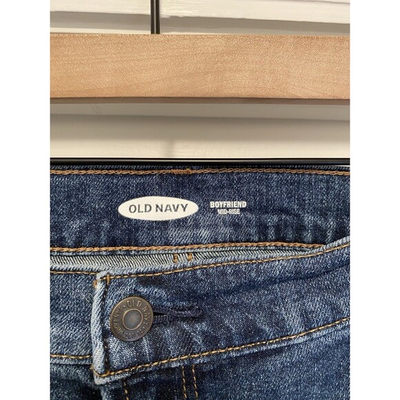 Old Navy Jeans Mid Rise Boyfriend Crop Womens Size 16 Teri Medium Wash Stretch - Picture 3 of 7